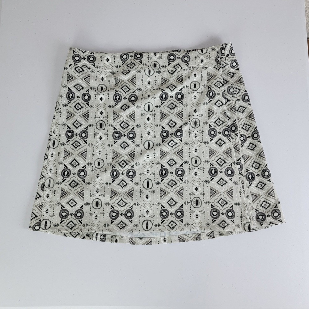 RipSkirt Hawaii Wrap Skirt L Grey Tribal Geometric Length 2 Travel Beach - Picture 3 of 9